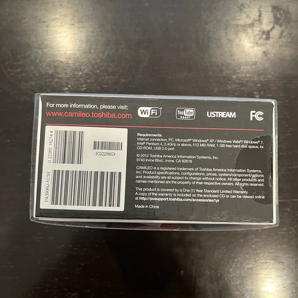 Toshiba Camileo AIR10 NWT Full HD WI-FI Camcorder - Picture 3 of 6